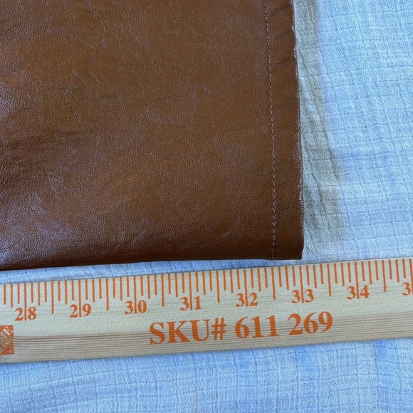 $395 A.L.C‎ Women's Cognac Freddie Faux Unlined Logo Vegan Leather Pant Size 8 - Picture 9 of 9
